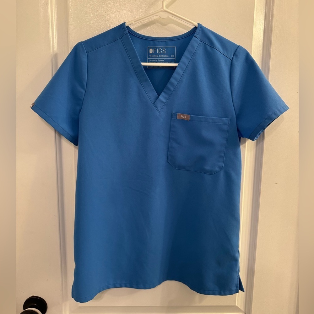 Figs Catarina One Pocket Scrub Top Capri Blue XS Limited Edition